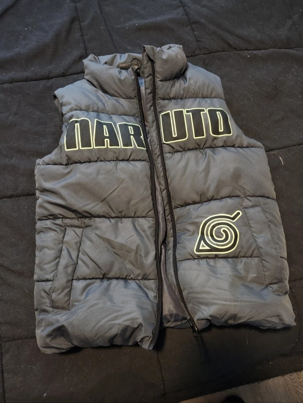 Naruto Shippuden Puffer Vest Kids 10-11 Years 146cm Anime Konoha Leaf Village
